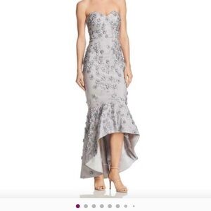 Elegant Strapless Gray Evening Dress